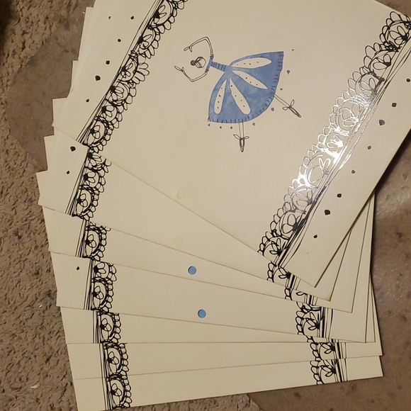 Lot of 7 Ballerina 2 Pocket Paper Folders for 3 Ring Notebook - Picture 6 of 6